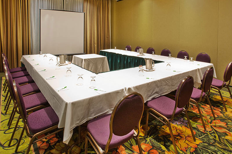 Meeting room set up for visual presentations at Holiday Inn North Vancouver